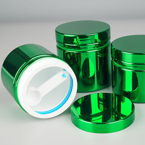 Green Electroplating Plastic Bottle with Scoop