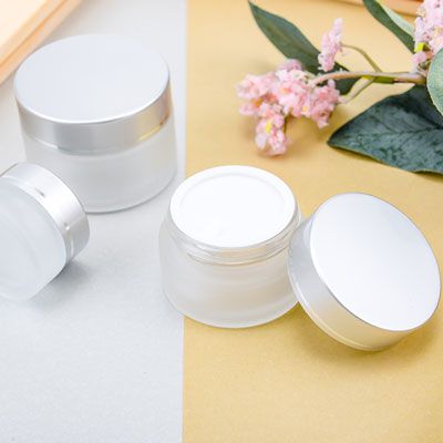 Frosted Glass Cream Jar
