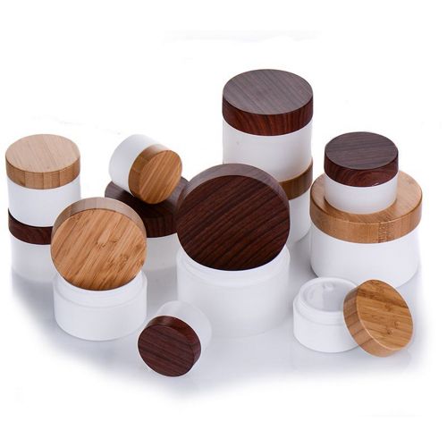 PP Cream Jar with Bamboo Lid