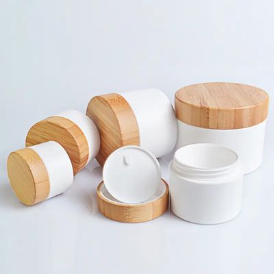 PP Cream Jar with Bamboo Lid