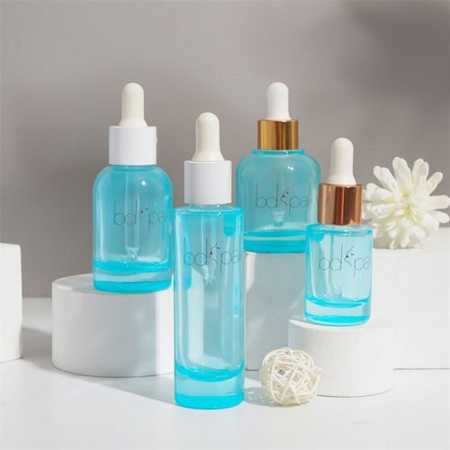 Blue Round Dropper Bottle